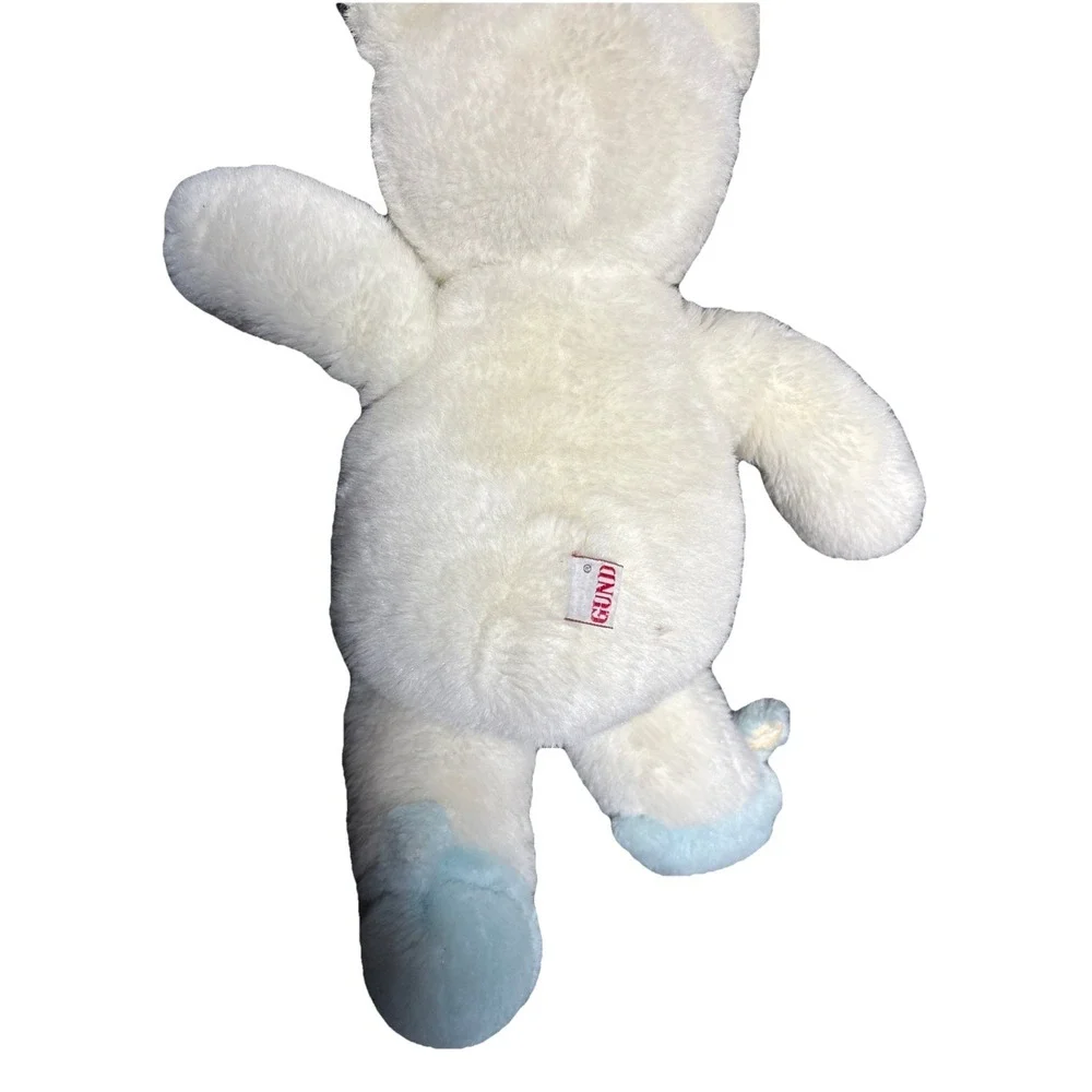 VINTAGE GUND White With BlueTEDDY TWO SHOES PLUSH BEAR 15